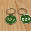 100st nytt mönster Aluminium Alloy Metal Sign Keychain Signage med Ring Digital Label Tag Nummerkort Platta med