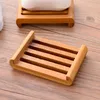 Wooden Manual Square Soaps Dishes Eco-Friendly Drainable Soap Dish Tray Round Shape Solid Wood Storage Holder Bathroom Accessories Jaboneras De Madera