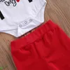 0-18M Mon 1er Saint Valentin Gentleman Bébé Garçon Vêtements Ensemble né Infant Romper Pantalon Chapeau Tenues 210515