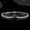 Oevas 100% 925 Sterling Zilver Synthetische Emerald Mousserende Hoge Koolstof Diamant Bruiloft Armband Voor Dames Party Fijne Sieraden