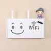 Small and Large Size Wireless Wifi Router Storage PVC Wall Shelf Organizer For Living Room Home Hanging 210922