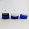 30 x 100 g reislege blauwe zalfpotje met plastic witte zwarte doorzichtige deksels en huisdierafdichting 100 ml PET-potje cosmetische containergood