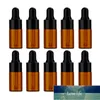 50PCS 1 ml / 2ml / 3ml Glass Amber Essential Oil Dropper Flaskor Aluminium Cap Reagent Drop Eye Liquid Pipette Aromaterapy Containers