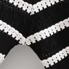 Moda Kadın Kazak Çizgili Uzun Kollu Poinkelle Örgü Topd Kadınlar Sweter Kış Formaları Kazak Yuvarlak Boyun Top 210519