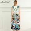 Mode Designer Klänning Sommar Kvinnors Klänning Ärmlös Japan Style Anime Print Dresses 210524