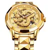 Orologi da polso Orologio da uomo di lusso in oro Scheletro Meccanico Top Brand Orologi automatici da lavoro in acciaio al tungsteno per Reloj Hombre