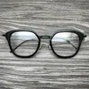 Mode solglasögon ramar vintage män kvinnor glasögon ren titan ram glasögon runt glasögon klart lins optisk manlig myopi eyewear ocu