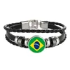 Charm Armband Brasilien Vitryssland Paraguay Bahamas Panama Flagg Multilayer Leather Armband Fashion Men and Women Jewelry5171989