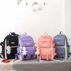 School Bags 4-piece Set Of Fashion Women's Backpacks Canvas Large Capacity Travel Bag Waterproof Student 2021