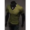 Men's Casual Shirts Style Fashion Summer Tops Mens Shir Shor Sleeve v Neck Shirs Men Finess Brand Undershir 20 Color Asia S-xxxxxl 210716