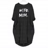 Esposa mamá vestidos de verano Casual mujer moda cuello redondo Camiseta manga larga vestido veraniego ajustado vestido Sexy talla grande S-5Xl 86