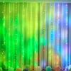 LED 16 Zmienna kolory Curtand Light Strings 7 Tryby Zdalne tło ściany DC 5 V Wiszące Kapanie Twinkle Fairy String Lampa IP65 Wodoodporna sypialnia Party Decor