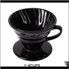 Filters koffiewerkkeuken, eetbar Home Garden Drop levering 2021 Keramische druppel motorstijl DRIP FILTER CUP PERANTIEVE GOTER OVER COFF