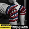 Sport Squat Kniebeschermers Mannelijke Lange Cover Aanpassing Compressie Bandage Gewichtheffen Squat Fitness Training Basketbal Apparatuur Q0913