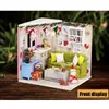 Iieciereate DIY Doll House House Ręcznie zgromadzony edukacyjny zabawka sztuka dom świąteczny Prezent Kreatywny prezent urodzinowy z osłoną kurzu i meble