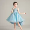 Kwiat Dziewczyna Little Mermaid Princess Dress Elegancki Wedding Birthday Party Costumes 4-12 lat Wieczór Prom 210529