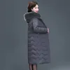 X-long Women Coats parkas Slim Office Ladies Solid Women's Winter Jacket Hooded With Fur Collar Thick Cotton Padded Parkas