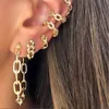 Brincos coloridos de ouro maciço da cadeia cubana Brincos multi -link geométricos Declaração chique para mulheres lustres de jóias de moda
