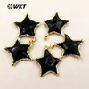 WT-P1323 WKT! Collana a forma di stella alla moda ciondolo in ossidiana nera stile romantico regalo da donna di alta qualità