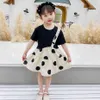 Flickaklänningar Dot Pattern Girl Party Dress Patchwork Dress for Kids Summer Clothes for Girls 210412