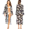 Szyfonowa Pareo Plaża Cover Up Tuniki na Długie Kaftan Bikini Robe De Plage Sarong Swimsuit Cover # Q570 210420