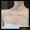 Collana di perle di gioielli simpatico a doppio strato collegamento a ciondoli a ciondoli a ciondoli a ciondoli donne donne gioielli aessories classiche catene regalo dro