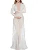2020 maternité dentelle robe maternité photographie accessoires vêtements pour femmes enceintes Maxi fantaisie tir Photo grossesse robe Q0713