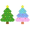 Silicone Dos Desenhos Animados de Natal Árvore de Natal Empurrão Bolha Toy Sensory Anti-Stress Relaxante Fidget Autism Brinquedos Stress Aliviar Educacional para Adulto Kid Xmas presentes FY3273