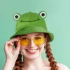 Dessin animé grenouille chapeau Bob seau femme écran extérieur Panama pêcheur automne vert grenouille pêcheur chapeau chapeau de soleil pliable casquette de pêche
