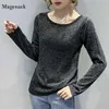 Autumn Casual Long Sleeve Top Women Korean O-neck Pullover Cotton White Blouse Loose Slim Shirts Blusas Mujer 11564 210512