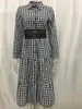 Vrouwen Plaid Lange Mouwen Shirt Jurk Lente Zomer Herfst Turn Down Collar Sjerpen Maxi Office Dames Lange Jurk Party Vestidos 210416