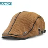 BERETS ORIGINAL Jamont Quality English Style Winter Woolen Äldre män Tjock varm basker Hat Classic Design Vintage Visor Cap Snapb8178746