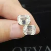 Oevas 100% 925 Sterling Silber Ohrstecker für Frauen Funkelnde 8 * 10mm Hohe Carbon Diamant Hochzeit Feine Schmuck Großhandel 210618