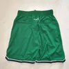 Squadra cucita JustDon Tasche Pantaloncini da basket Mesh Retro Sport M Pantaloni hip-pop verde acqua con tasca con cerniera Pantaloni sportivi da calcio Pantaloncini da baseball S M L XL XXL