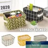 Canvas Storage Bins Basket Organizers Foldable Fabric Cotton Linen Blend Storage Bins for Makeup Book Baby Toy Basket TT