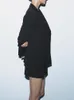ZA adiantado outono mulheres fósforos com almofada de ombro Slim Fit paletó e saia de cintura alta escritório de desgaste profissional 220302