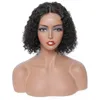 Deep Wave Bob 4x4 Spetsstängning Wig Human Hair Kort längd PRED PLUCKED för svarta kvinnor 180% Densitet Remy Hair Wigs