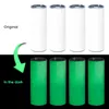 20oz Glow In the Dark Slim Tumbler Sublimation Blank Straight Tumblers Night Light Travel Cup Birthday Halloween Gift