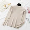 5 Colors Womens Sweaters Casual Autumn Winter Women Thick Sweater Pullovers Long Sleeve Button O-neck Chic Female Slim Knit Top Soft Jumper Tops