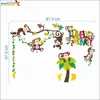 Lovey Monkey Tree Wall Sticker ZooYoo 1217 Décorations de chambre de bébé Stickers de dessins animés Stickers muraux pour enfants Décoration de la maison DIY Art mural 5.0 210420