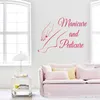 Beauty Manicure Pedicure Nails Salon Wall Sticker Vinyl Home Decor Interior Design Art Text Window Decal Mural Poster A508