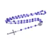 8mm Colorful Round Pearl Beads Necklace Catholic Christ Rosary Pendant Make Girls Beauty For Gift Necklaces7364646