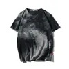 남자 여름 힙합 streetwear 패션 T 셔츠 탑스 티즈 남성 캐주얼 넥타이 염료 O- 목 브랜드 짧은 소매 티셔츠 남자 210707
