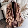 Scarves Cashmere Scarf Hijab Women Print Double-sided Thick Warm Winter Blanket Brand Female Luxury Shawl Wrap Bufanda 20211