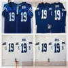 NCAA Vintage 75th Retro College Football Jerseys Stitched White Blue Jersey 005