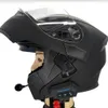 Casque de moto interphone sans fil Bluetooth 4.2 casque mains libres casque stéréo musique haut-parleur Support automatique motocross