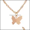 Chains & Pendants Jewelrychains Fashion Tiny Choker Goth Gilded Butterfly Star Necklace For Women Elegant Romantic Aesthetic Pendant Necklac