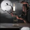 Décor & Garden Candle Holders Stand Eye-Catching Rust-Proof Wrought Iron Halloween Themed Display Home Candlestick Party Drop Delivery 2021