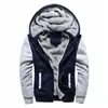 Erkekler Hoodies Kış Kalın Sıcak Polar Fermuar Erkekler Hoodies Coat Sportwear Erkek Streetwear Hoodies Tişörtü Erkekler 210818