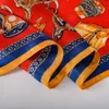 [BYSIFA] New Red 100% Pure SIlk Small Square Scarves Ladies Fashion Hairband Horse Design Neck Scarf Bag Handle Ribbons 52*52cm Q0828